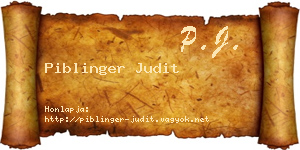 Piblinger Judit névjegykártya